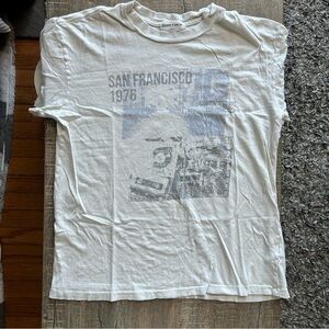 Denim Forum White San Francisco Graphic Tee Vintage 70s Inspired